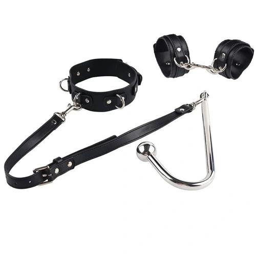 Anal Hooks Collar and 5334 Hook Cuffs with Anal Beaded Elegant 0914